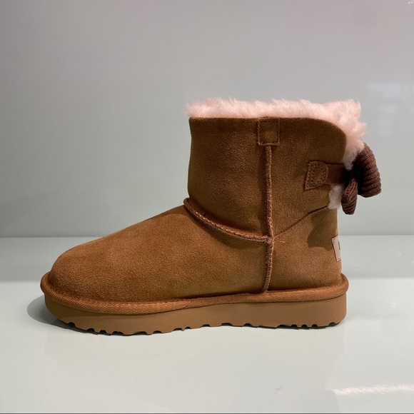 UGG | Mini Bailey Corduroy Bow In Chestnut NEW 7 - Picture 6 of 11